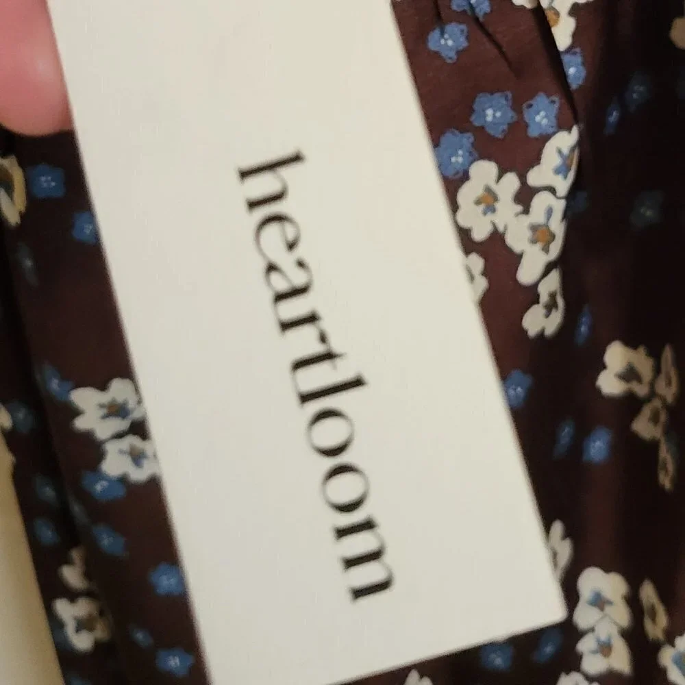 Heartloom Miyako Dress in Ganache Dark Brown floral Size Large NWT - Picture 8 of 11